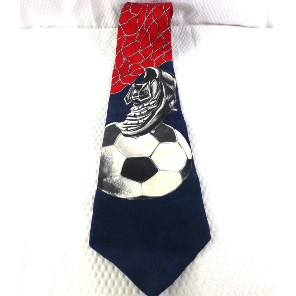 Soccer Theme Spencer & Lowe 100% Silk Tie Made In USA